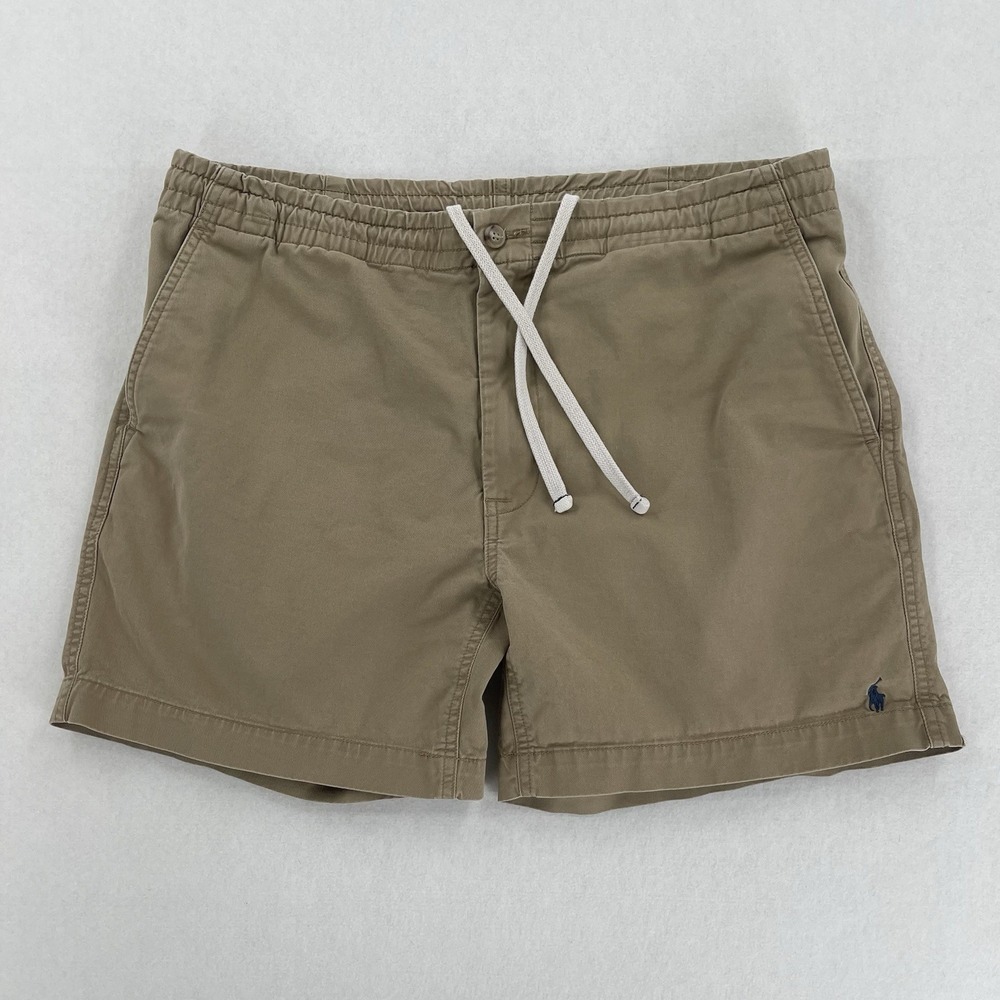 Polo Ralph Lauren Prepster Shorts Mens L Beige Chino Preppy Drawstring Casual